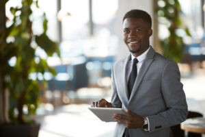 Purposeful Black Business Manager With Tablet - ADF PRO