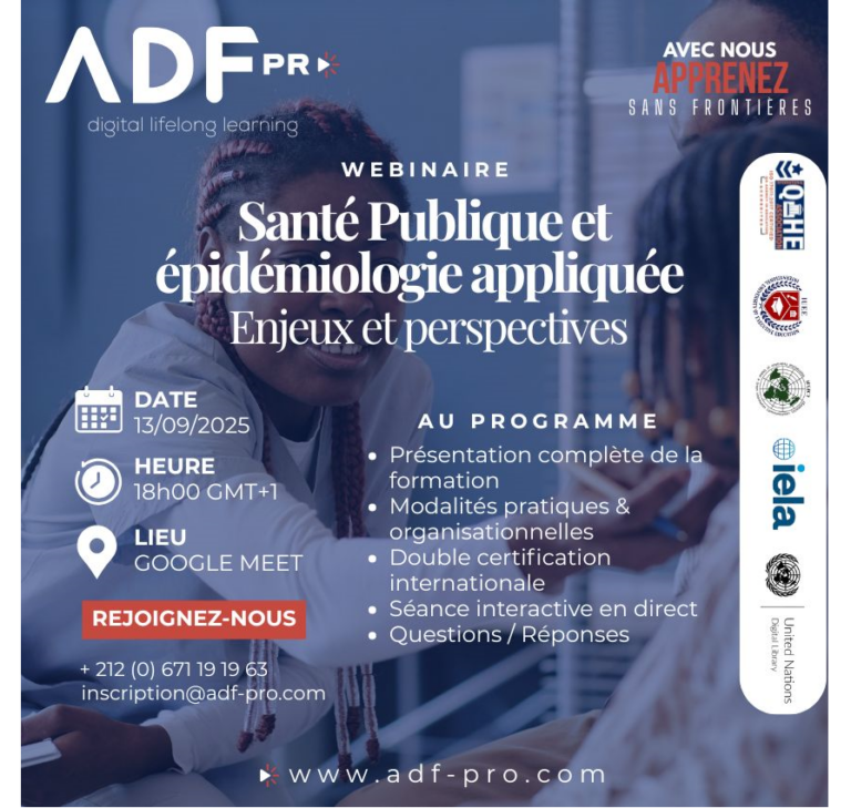 Webinaire Santé Publique & Épidémiologie Appliquée